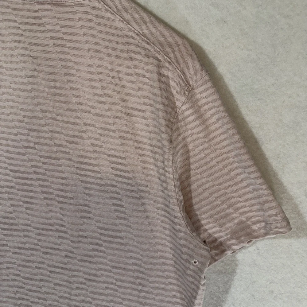 Nike Dri-FIT Standard‎ Fit Polo Shirt Men's L Pink Striped Golf Comfort